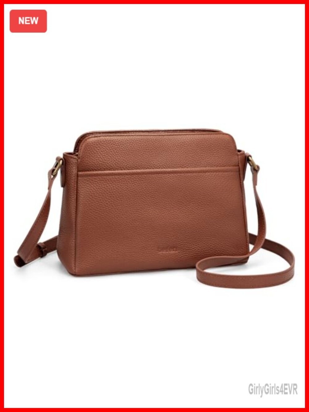 Small Genuine Leather Crossbody Bag Anti-Theft RFID Locking Zipper